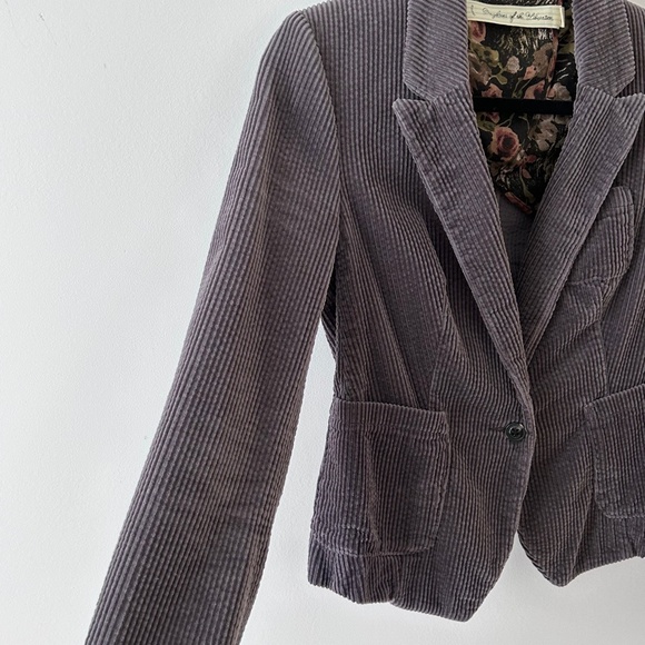 Anthropologie Daughters of the Liberation Cotton Corduroy Gray Bromsgrove Blazer - Picture 7 of 16
